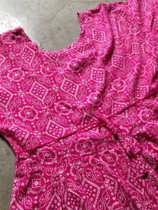 Pink Printed Kurta
