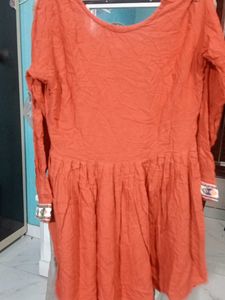 Orange Embroidered Kurta lens 28😘😘😘