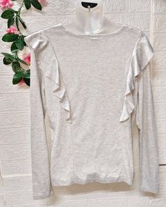 🎁Buy 2 Get 1 Free 🎁Gray Ruffle Long Sleeve Top