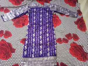 Banarasi Embroidered Kurta Lehnga Dupatta Set