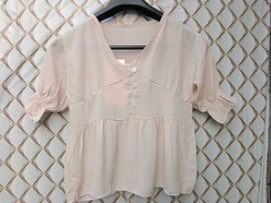 New With Tag Korean Beige Crop Top