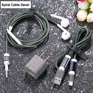 1pc Metallic Finish Cable Spiral Protector/Wire