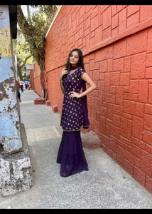 Elegant Purple Sharara Set