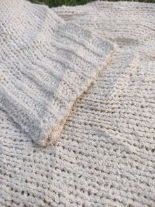 Oversized Off White Sweater For Everyday Wear