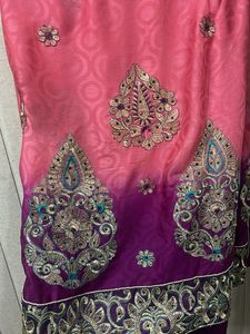 Elegant Ombre Pink &amp; Purple Saree