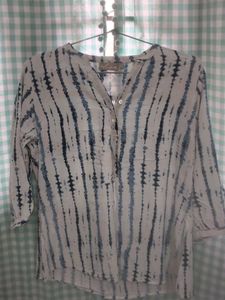 Striped Three-Quarter Sleeve Top