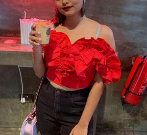 Red Off-Shoulder Top