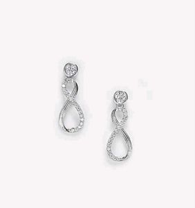 Elegant Infinity Earrings, 925 silver, caratlane