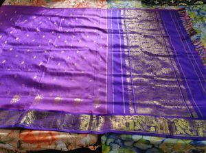 Elegant Purple &amp; Gold Saree