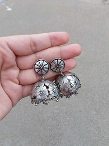 Silver Jhumka Earrings