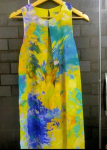 Abstract Print Sleeveless Dress