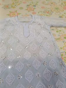 Chanderi Kurti With Plazo And Duppada