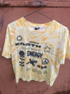 H&amp;M Yellow Tie-Dye Graphic Tee