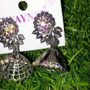 Silver Jhumka Earrings
