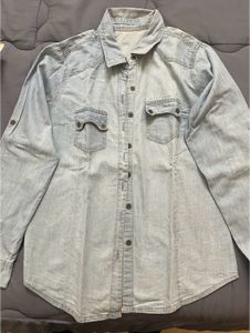 Classic Faded Denim Shirt Full Sleeves