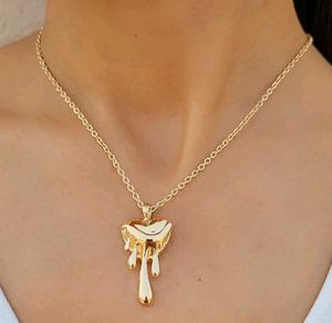 Dripping Heart Gold Chain Necklace