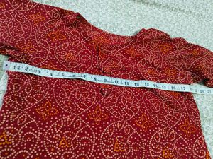 Maroon Printed Short Kurti