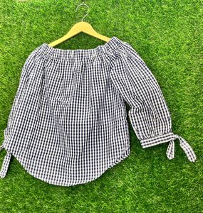 Off Shoulder Check Top