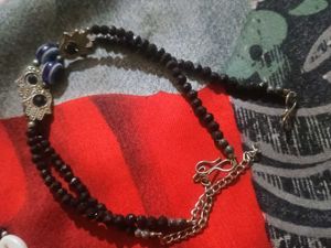 Pretty Black Anklets With Evil Eye