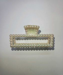 Large Rectangle Pearly Hair Claw Clip/Clutcher