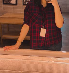 Red &amp; Navy Plaid Flannel