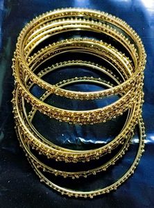 Gold Beaded Bracelets (Set of 12)