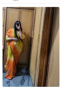 Embroider yellow 19s saree without blouse