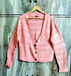 Peach Colour Designe Cardigan Size-40-42