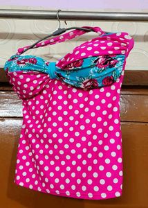 Retro Polka Dot Swim Top