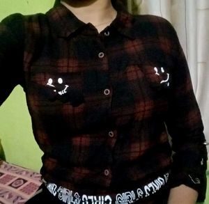 Plaid Shirt with Smileys