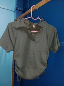 Green Collared Top