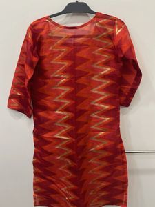 Orange And Red Straight Kurta