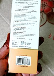 Mamaearth Foundation glow Serum Shade &#34; Ivory Glow &#34; For Fair Skin Tone To Wheatish Tone...  Best Coverage Stay A Lot Hrs. Not Freaky