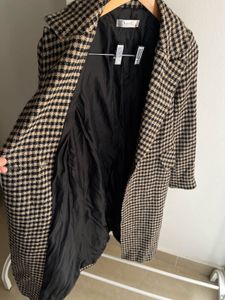 HOUNDSTOOTH LONG LINE Single Breasted Overcoat