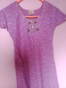 Lavender Embroidered Dress