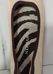 Beige Woven Ballerinas