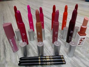 Lip crayon, lipstick & kajal