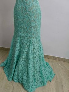 Mint Lace Mermaid Gown