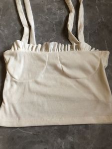 Tie Knot White Cute Crop Top