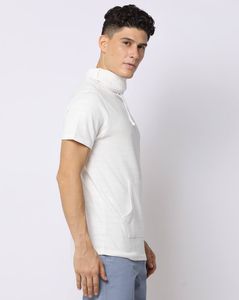White Short Sleeve Turtleneck Tee