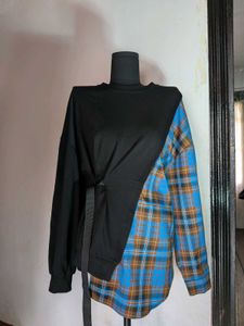 Unique Plaid Patchwork Top