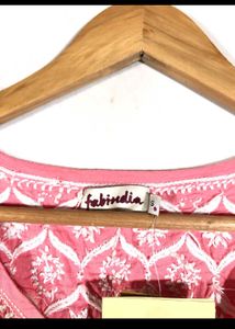 Fabindia LaBiba Pink Embroidered Top