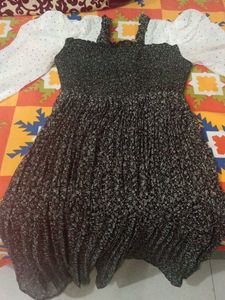 Polka Dot Sleeve Midii Stretchable