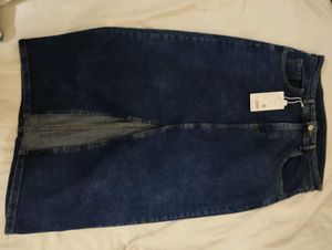 Denim Slit Cut Long Skirt