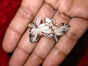 Rose Gold Floral Clip-On Earrings