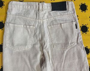 Light Wash Beige Wide Leg Jeans
