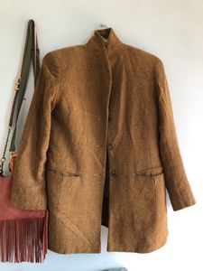 Korean Brown Blazer Jacket With Shoulder Pads