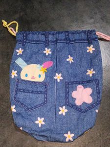 Usahana Denim Drawstring Bag