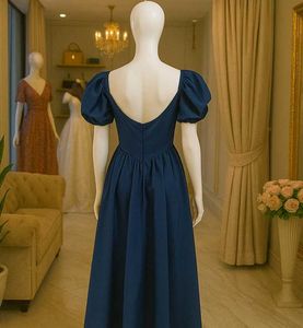 Elegant Navy Blue Midi Dress