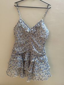Tiered- Skirt Chiffon Dress